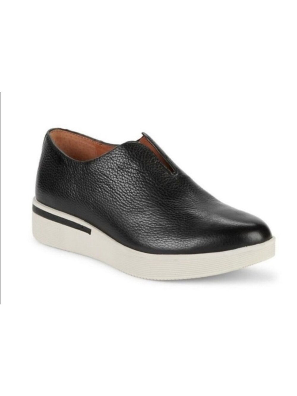 New Gentle Souls By Kenneth Cole Halden Leather Slip-On Sneakers Womens 8.5 Blac